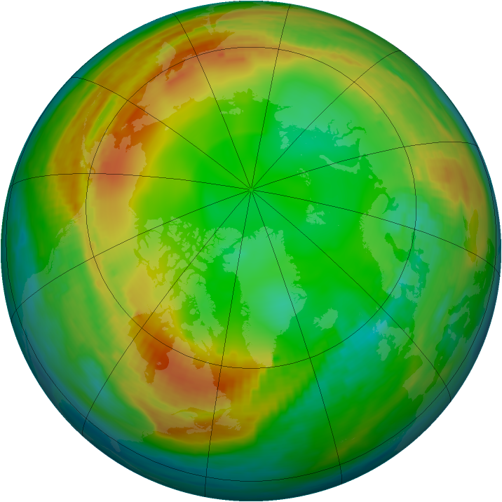 Arctic ozone map for 17 January 1989